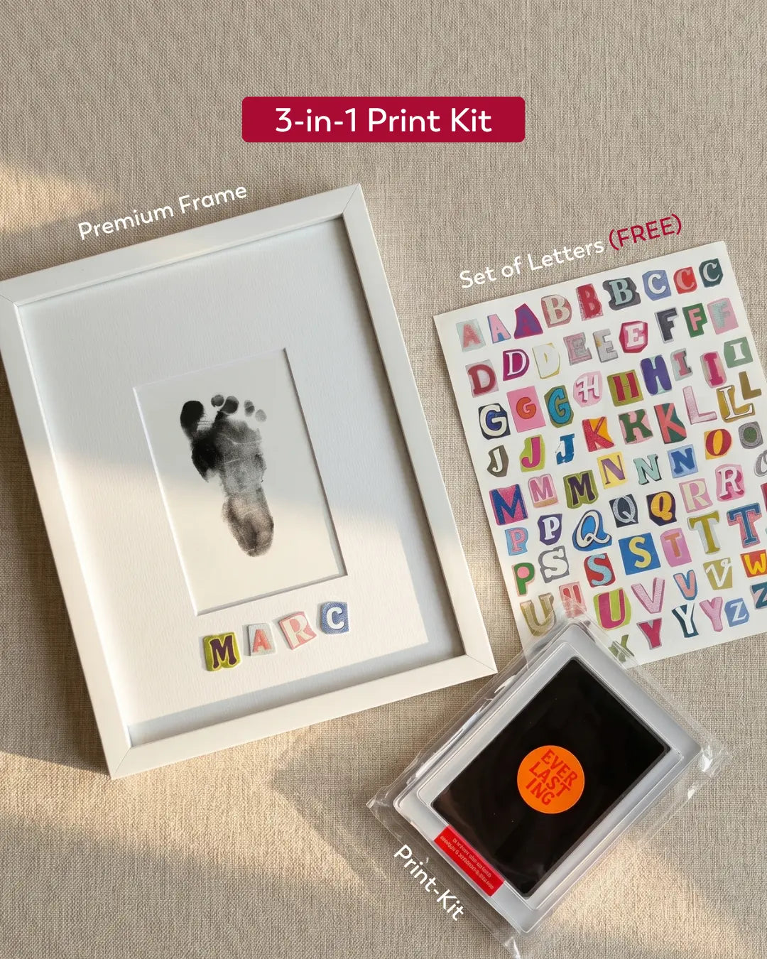 Baby Inkless Print Bundle (Pad, Frame & Letters)